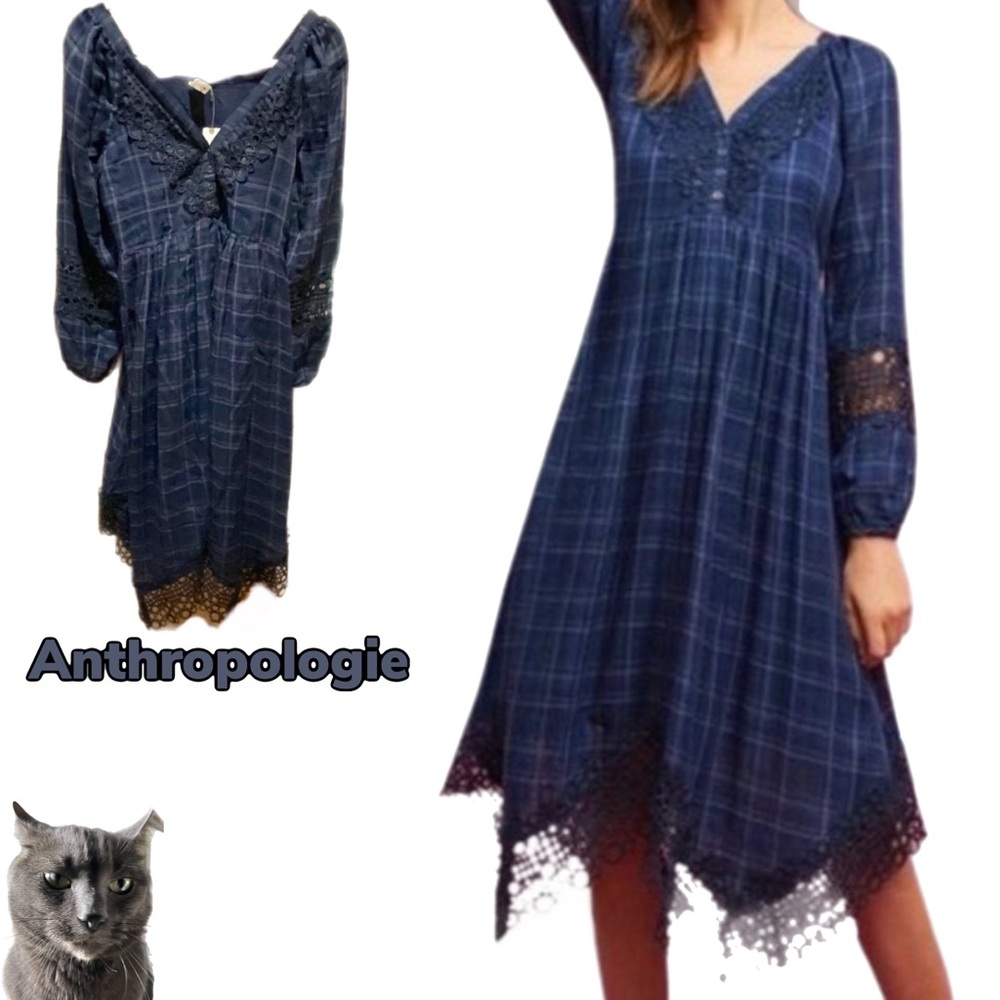 NWT $148 Anthropologie | AKEMI + KIN | Plaid | Asymmetrical | Crochet Hem